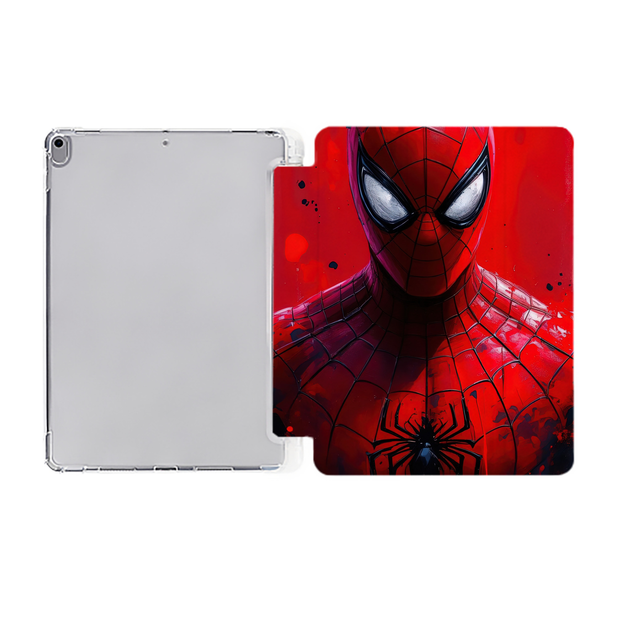 （画像用） Spider Man スパイダーマン IPad ケース ペン収納付き 三つ折りスタンド PUレザー×シリコン 対応機種9.5/10.5/10.9インチ